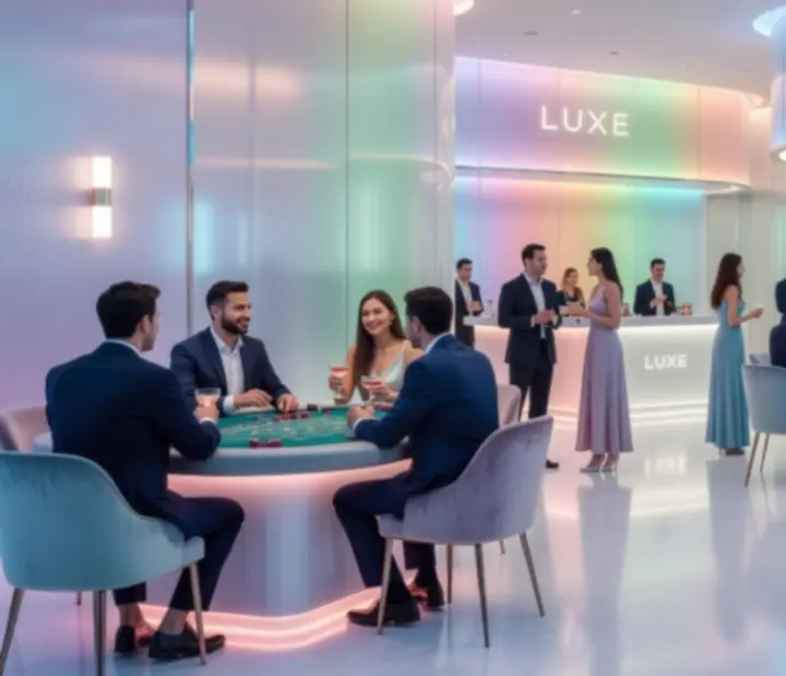 Stylově nasvícený společenský event v duchu casino zábavy